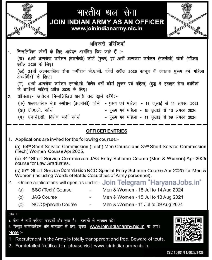 Army NCC Special Entry Scheme 57th vacancy - onlineform.in